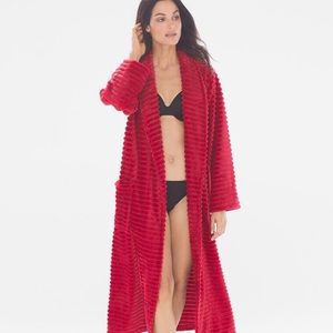 NWT Soma Luxe Red Textured Long Robe XXL